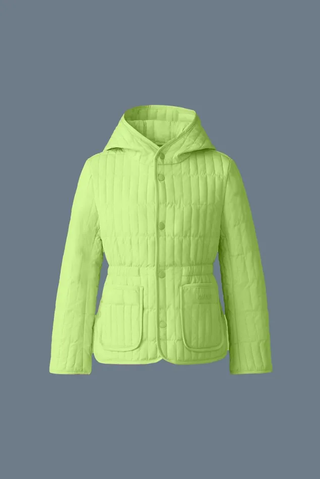 Coats and Jackets Kids Mackage MAURA Light Down Vertical Quilted Jacket For Kids 814 Years Light Military