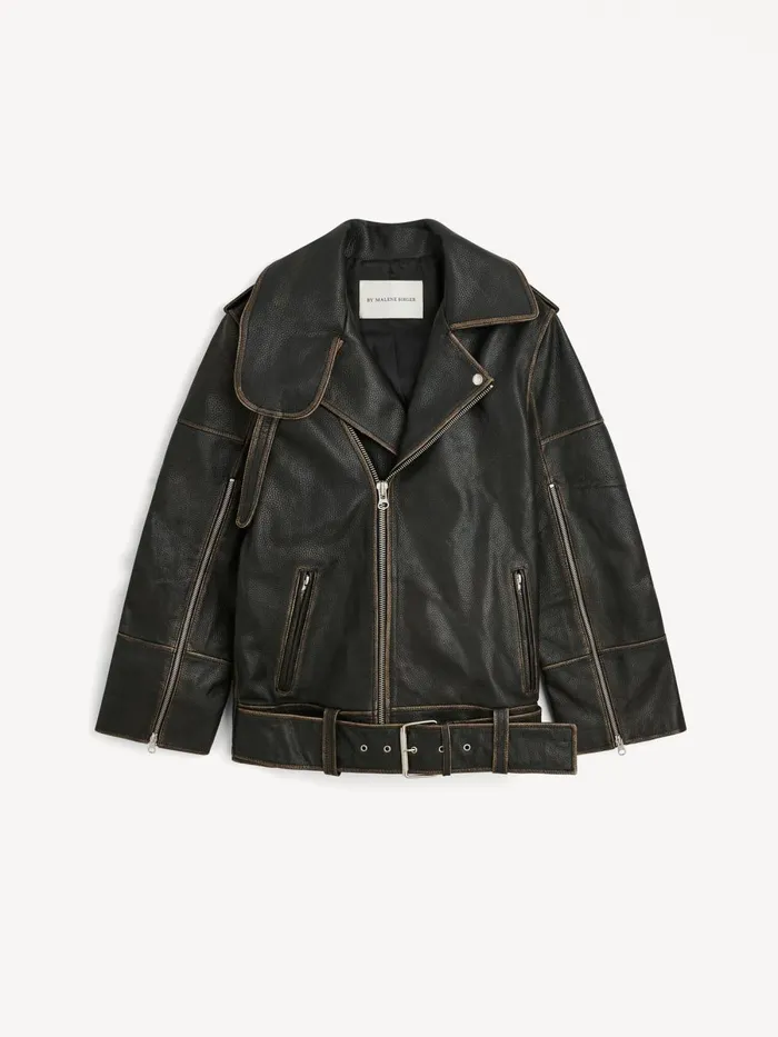 Coats and Jackets Women By Malene Birger Beatrisse Leather Jacket Black Coats and Jackets Women By Malene Birger Beatrisse Leather Jacket Black
