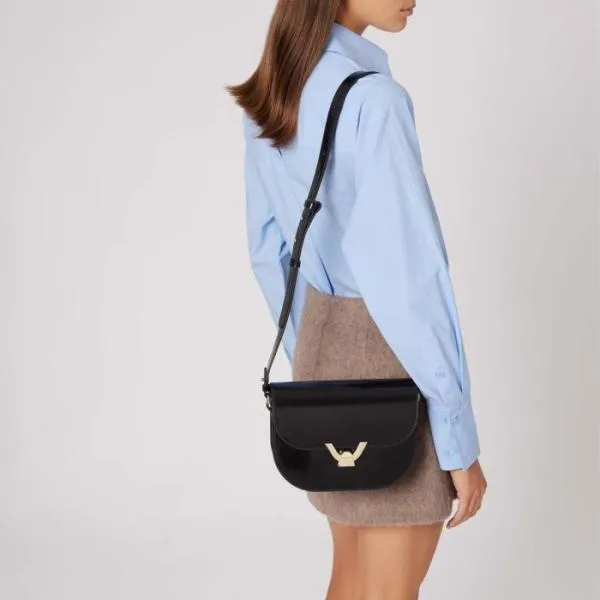 Coccinelle Dew Shiny Calf Small Noirnoir Women Coccinelle Crossbody Bags