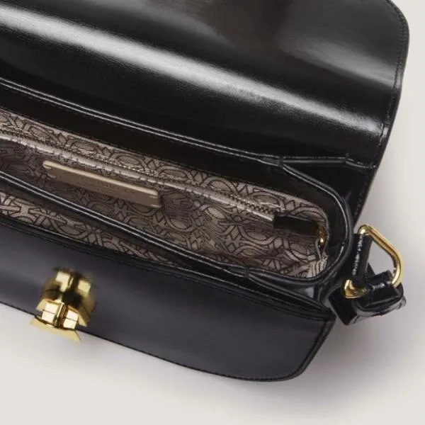 Coccinelle Dew Shiny Calf Small Noirnoir Women Coccinelle Crossbody Bags