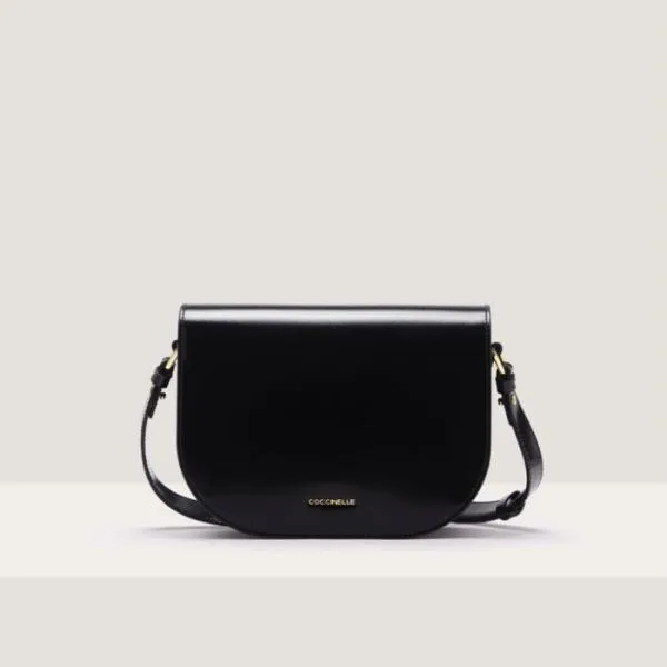 Coccinelle Dew Shiny Calf Small Noirnoir Women Coccinelle Crossbody Bags