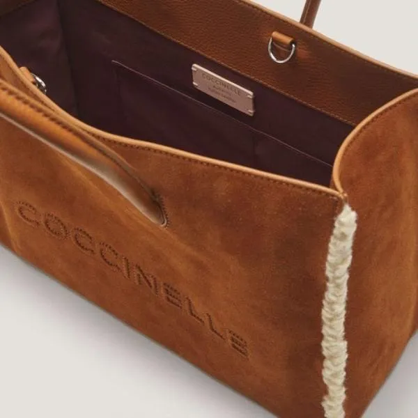 Coccinelle Myrtha Eco Shearling Medium Naturalcuir Women Coccinelle Top Handle Bag