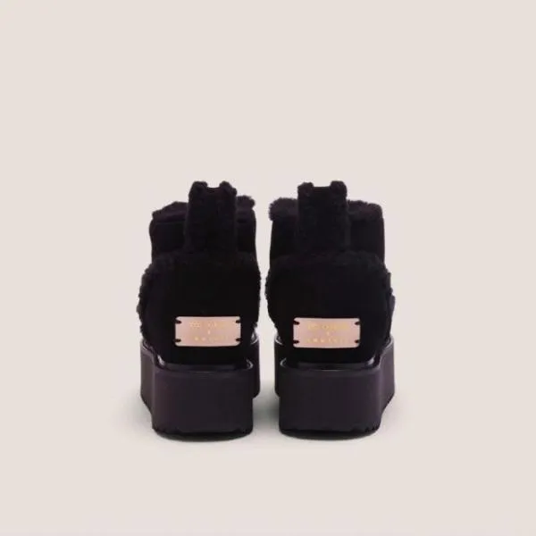 Coccinelle X Inuikii Classic Low Shearling Noirnoir Women Coccinelle Boots And Ankle Boots