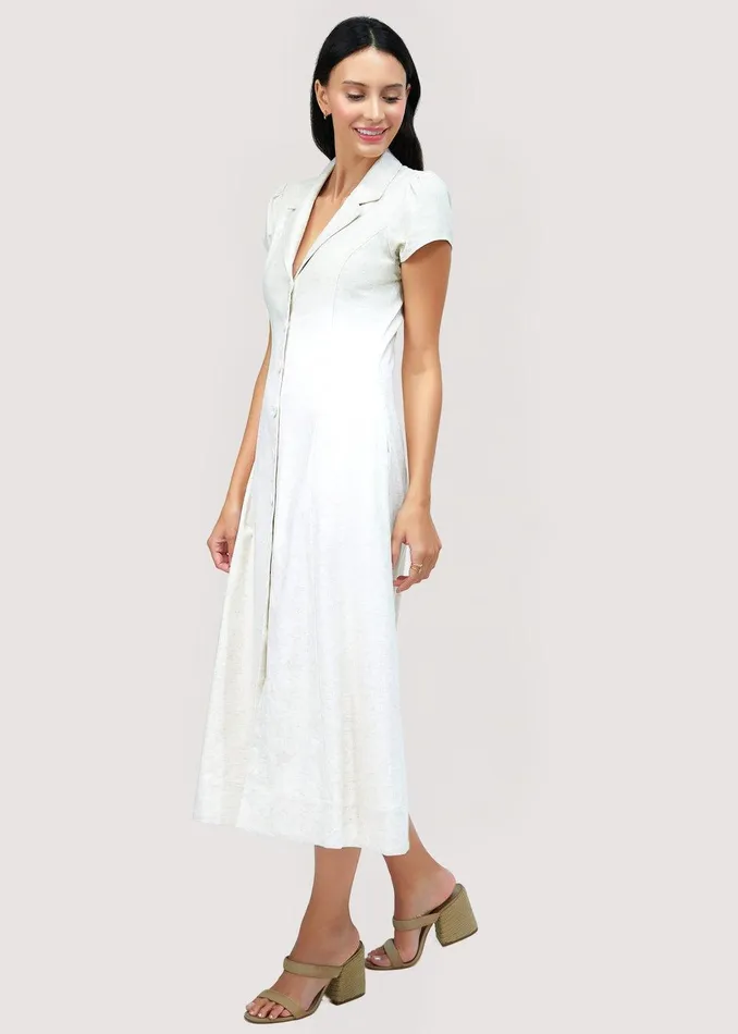 Costa Del Sol Midi Dress Oatmeal Women Lost Wander Dresses