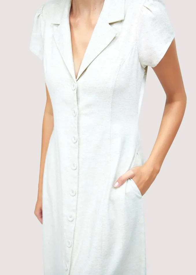 Costa Del Sol Midi Dress Oatmeal Women Lost Wander Dresses
