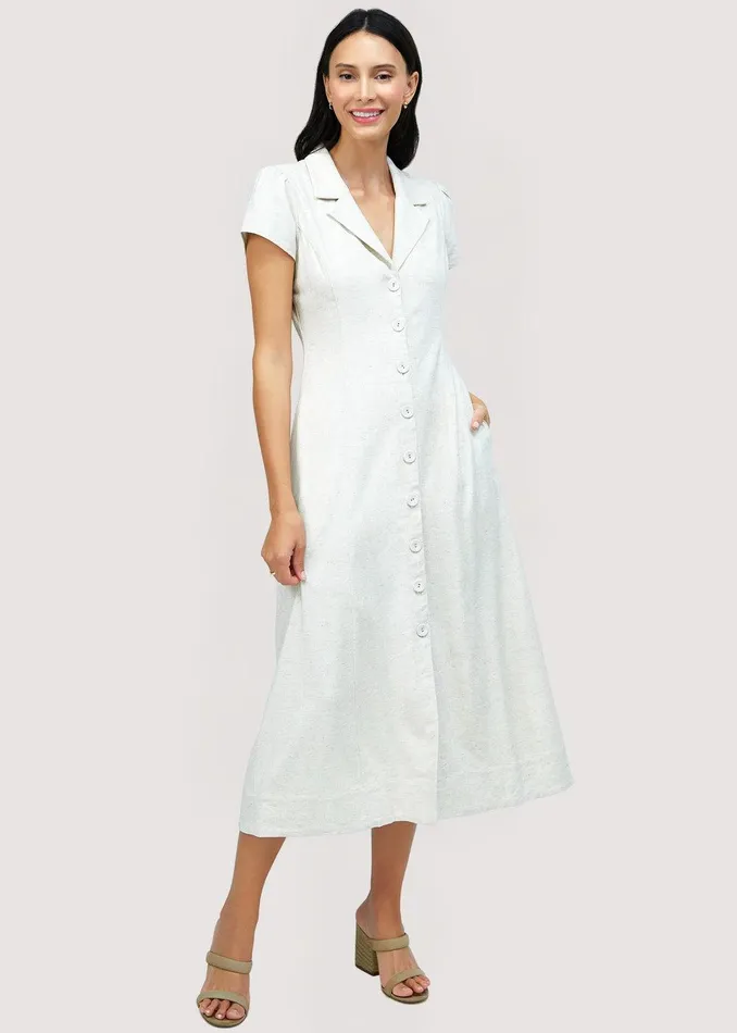 Costa Del Sol Midi Dress Oatmeal Women Lost Wander Dresses