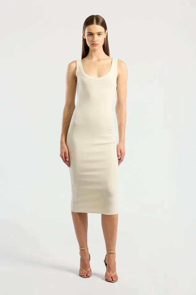 COTTON CITIZEN DRESSES Verona Midi Dress Bone 8211 Women