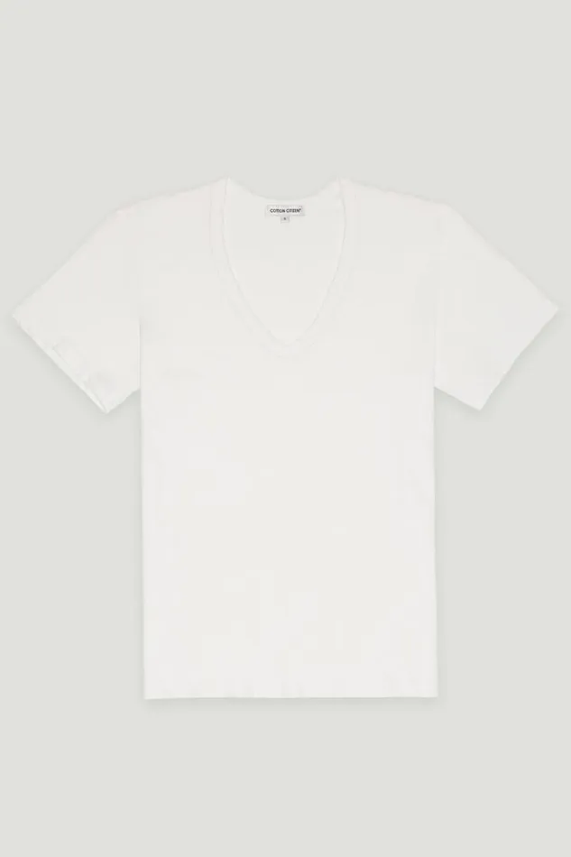 COTTON CITIZEN TEES Standard VNeck Tee White 8211 Women
