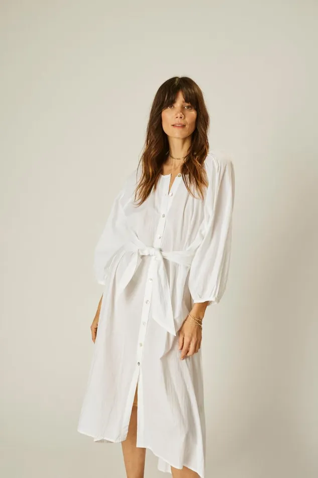 Coverups Shop Natalie Martin ALEX MIDI White Flat Cotton