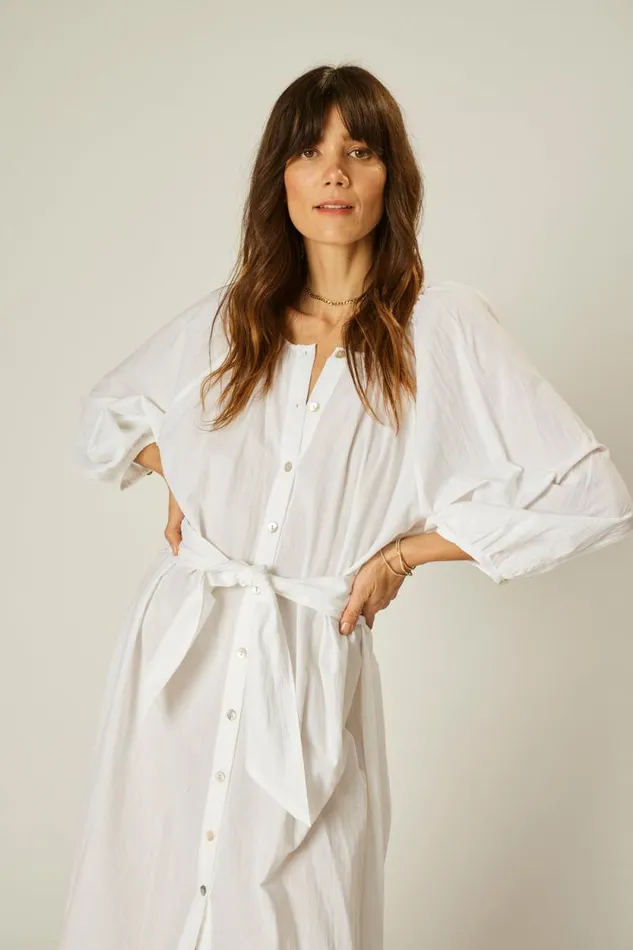 Coverups Shop Natalie Martin ALEX MIDI White Flat Cotton