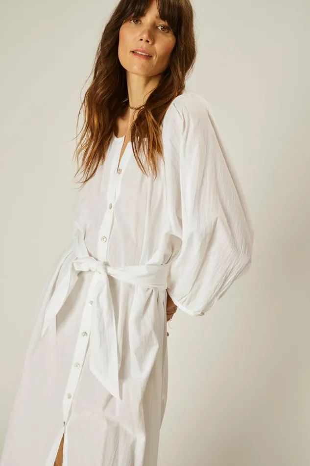 Coverups Shop Natalie Martin ALEX MIDI White Flat Cotton