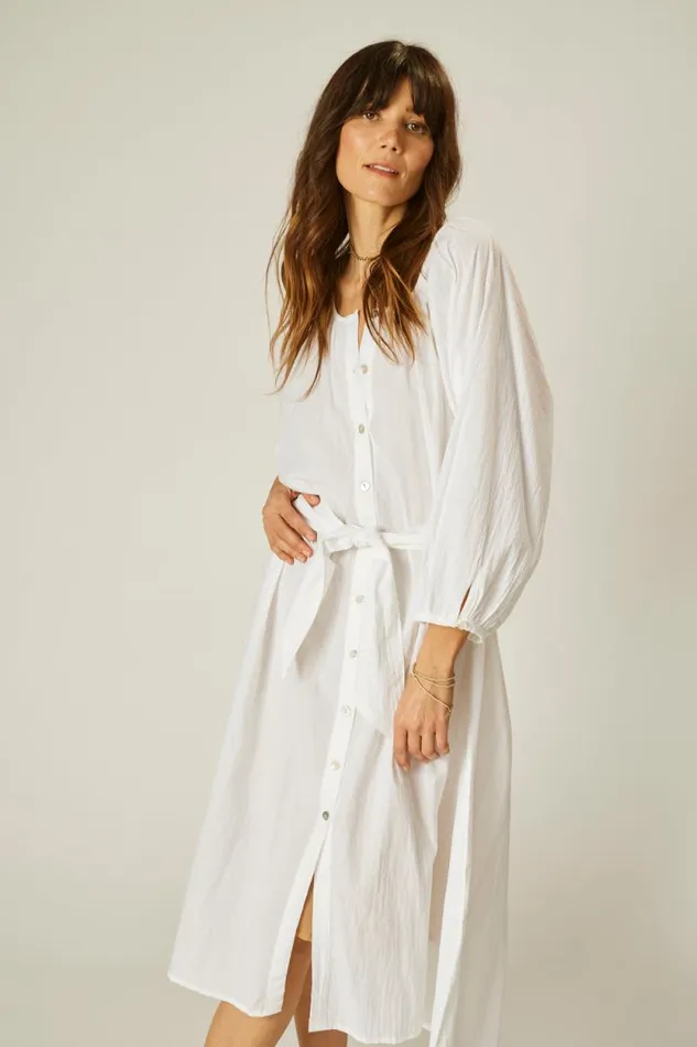 Coverups Shop Natalie Martin ALEX MIDI White Flat Cotton