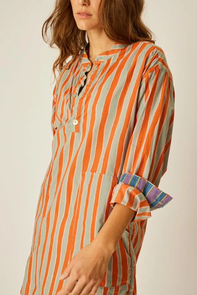 Coverups Shop Natalie Martin APRS SWIM TOP Batik Stripe Sage