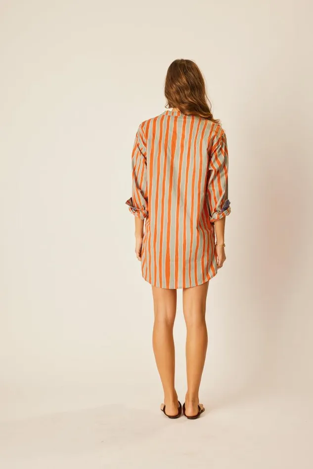 Coverups Shop Natalie Martin APRS SWIM TOP Batik Stripe Sage