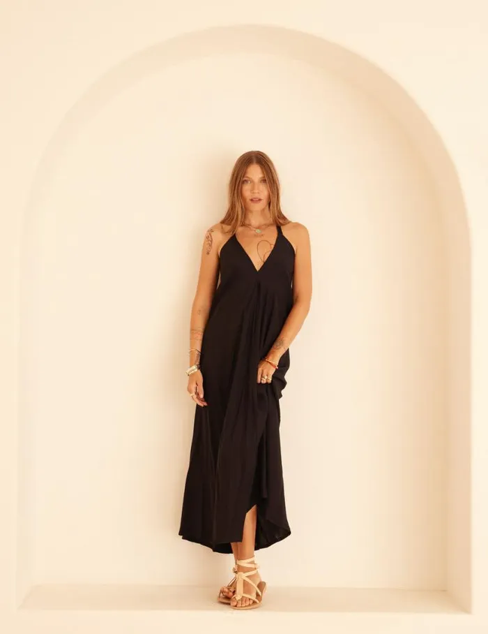Coverups Shop Natalie Martin LOLA DRESS Black Silk