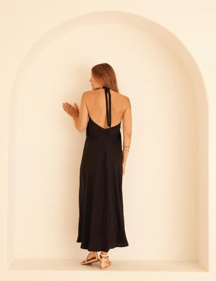 Coverups Shop Natalie Martin LOLA DRESS Black Silk