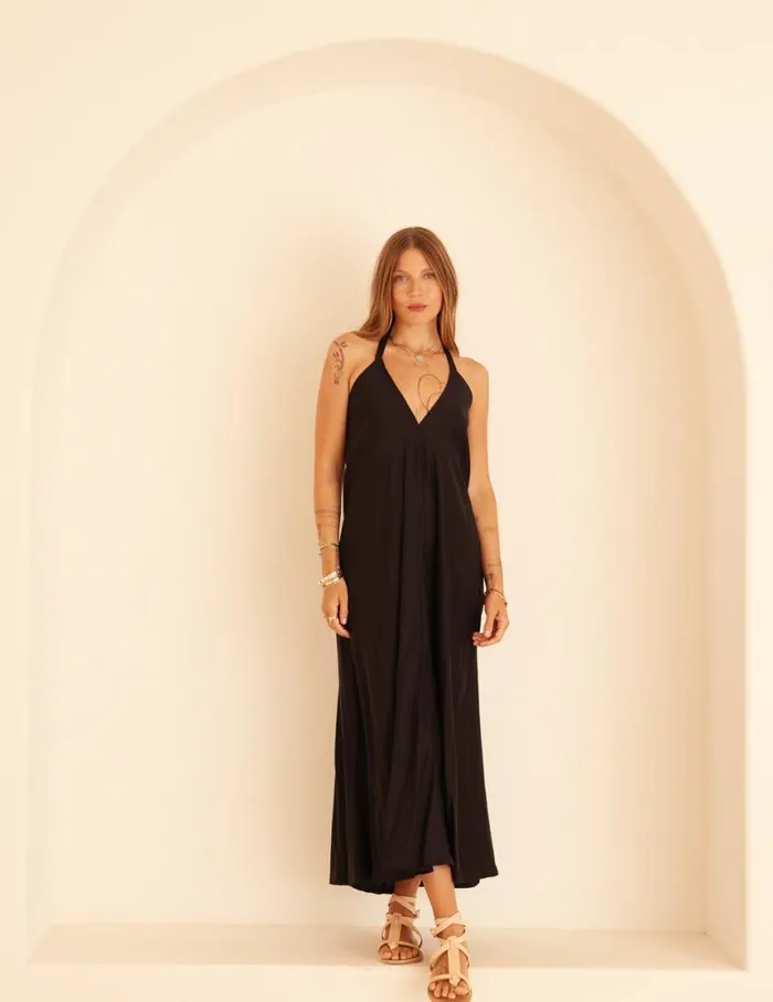 Coverups Shop Natalie Martin LOLA DRESS Black Silk