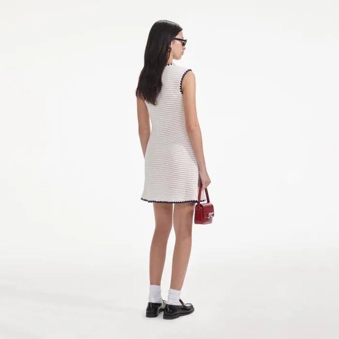 Cream Crochet Contrast Trim Mini Dress Women Self Portrait Dresses Cream Crochet Contrast Trim Mini Dress Women Self Portrait Dresses