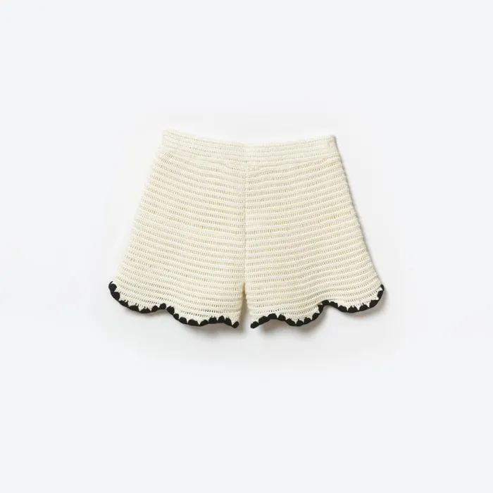 Cream Crochet Short Kids Self Portrait Knitwear Cream Crochet Short Kids Self Portrait Knitwear