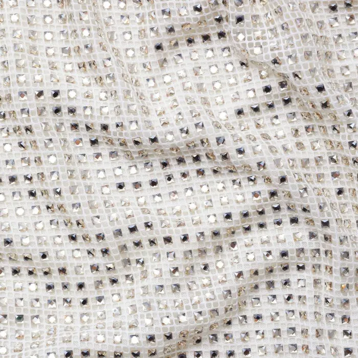 Cream Square Rhinestone Fishnet Midi Dress Women Self Portrait Dresses Cream Square Rhinestone Fishnet Midi Dress Women Self Portrait Dresses