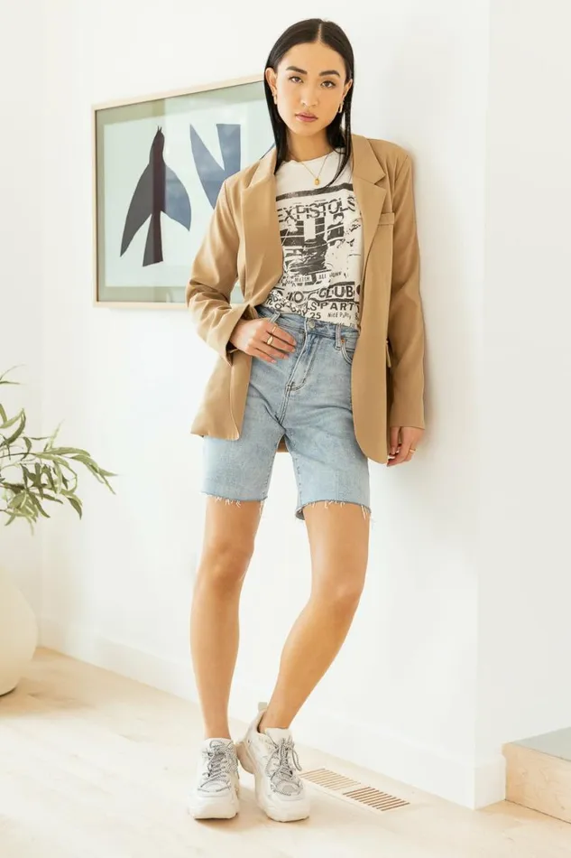 Crystal Blazer In Tan Tan Women Bohme Outerwear