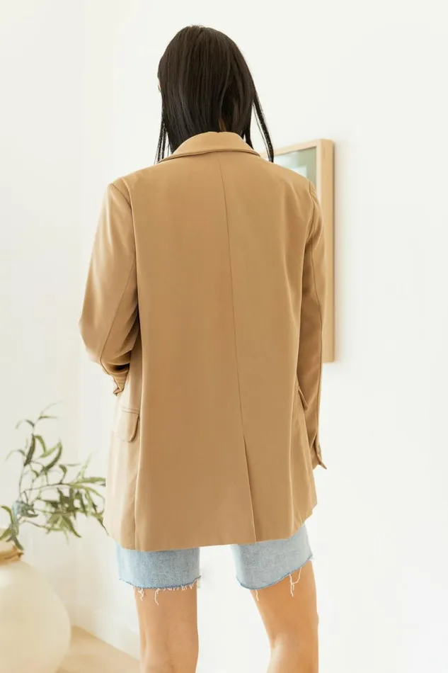 Crystal Blazer In Tan Tan Women Bohme Outerwear