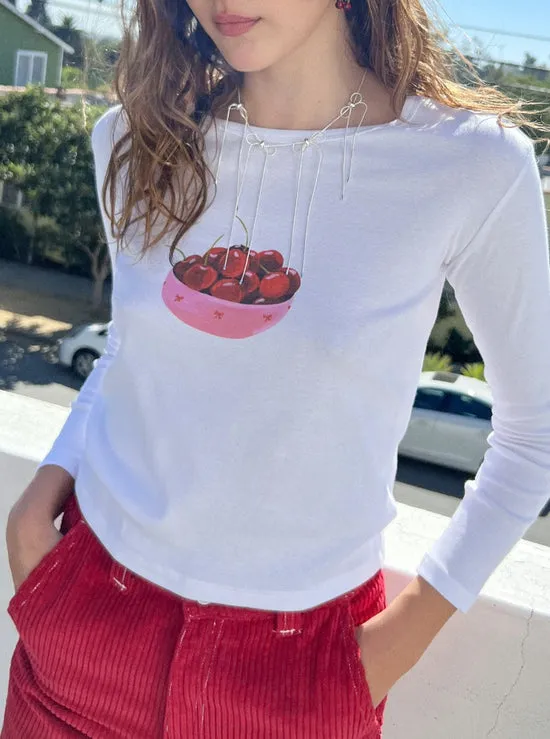 Dana Long Sleeve Tee Cherry Bowl Women Tops Lisa Says Gah