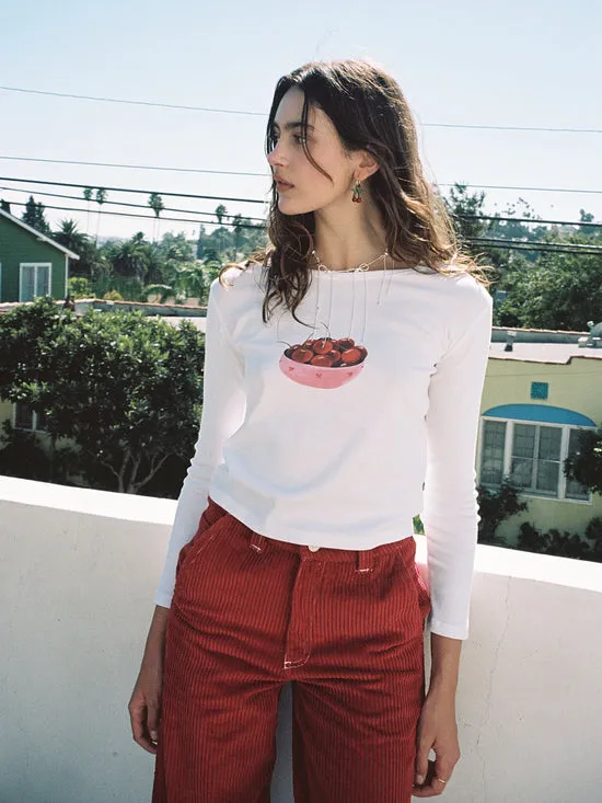 Dana Long Sleeve Tee Cherry Bowl Women Tops Lisa Says Gah