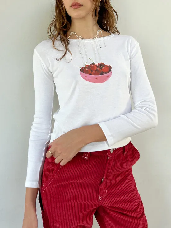 Dana Long Sleeve Tee Cherry Bowl Women Tops Lisa Says Gah