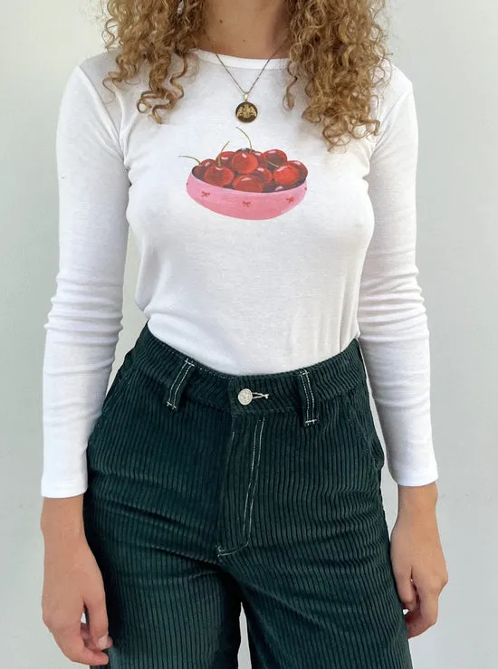Dana Long Sleeve Tee Cherry Bowl Women Tops Lisa Says Gah