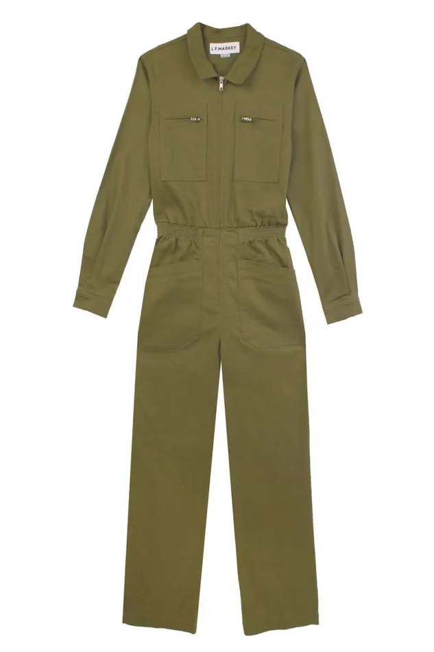 Danny Stretch Drill Boilersuit Olive Womens LF Markey One Pieces