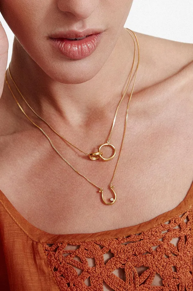 Diamond Horseshoe Necklace Yellow Gold Women Chan Luu Necklaces