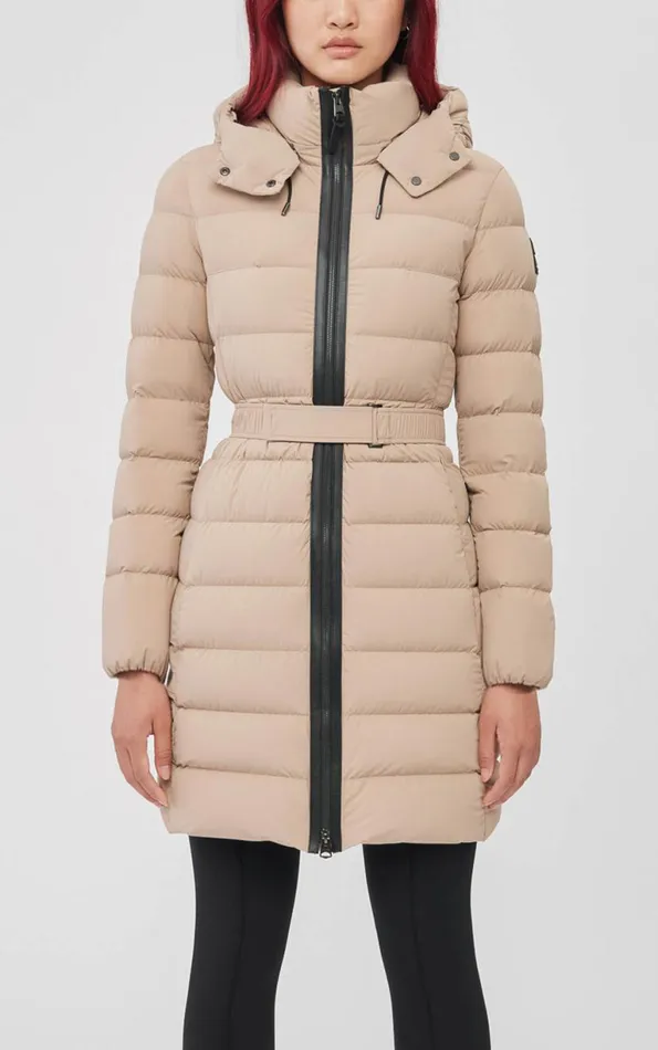 Downs and Jackets Women Mackage ASHLEY Stretch Light Down With Removable Hood Cream