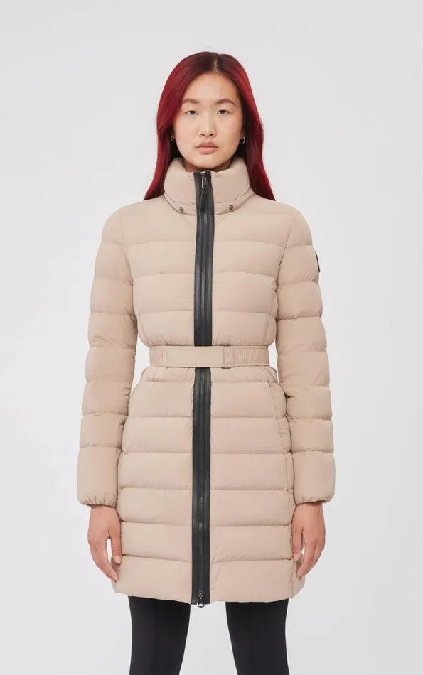 Downs and Jackets Women Mackage ASHLEY Stretch Light Down With Removable Hood Cream