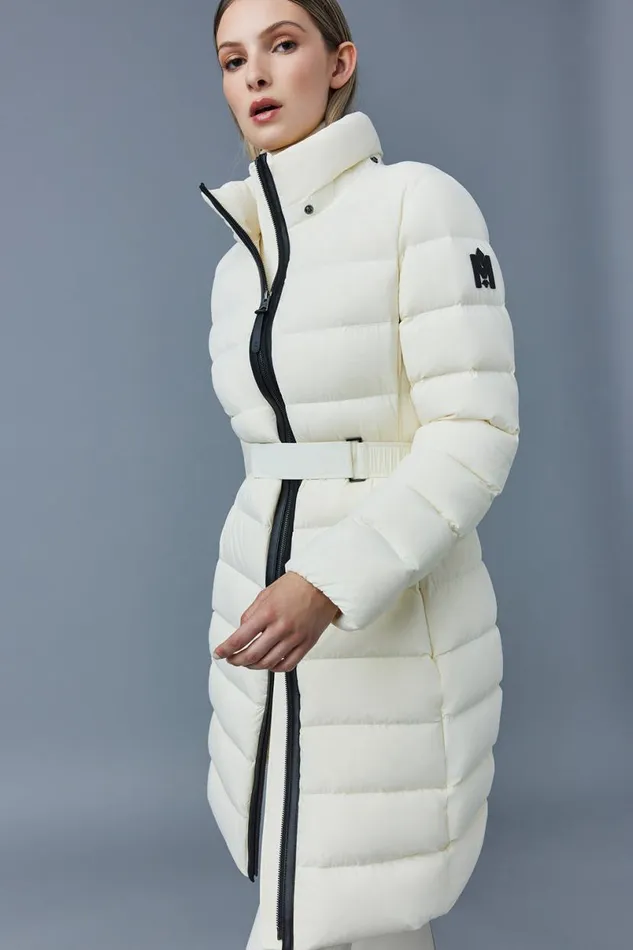 Downs and Jackets Women Mackage ASHLEY Stretch Light Down With Removable Hood Cream
