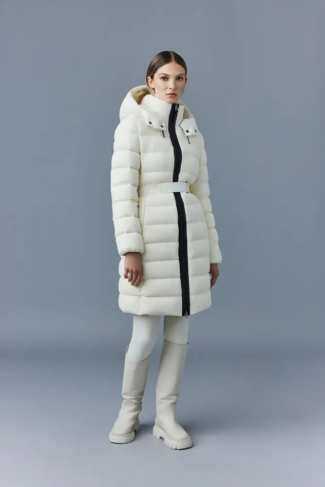 Downs and Jackets Women Mackage ASHLEY Stretch Light Down With Removable Hood Cream