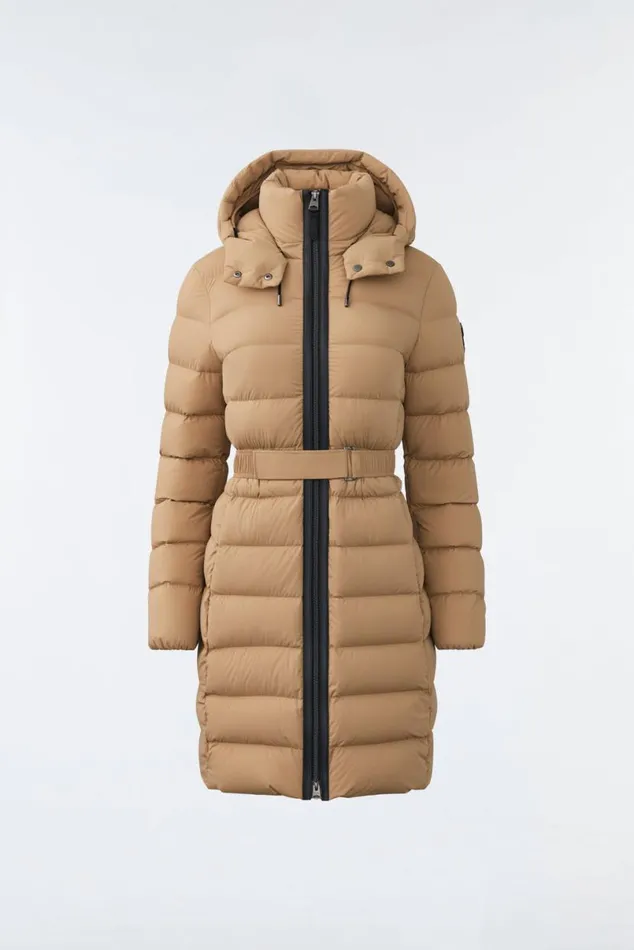 Downs and Jackets Women Mackage ASHLEY Stretch Light Down With Removable Hood Cream