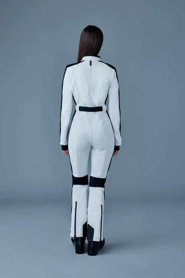 Downs and Jackets Women Mackage MIAKIM Techno Fleece Ski Suit With Asymmetrical Zip White