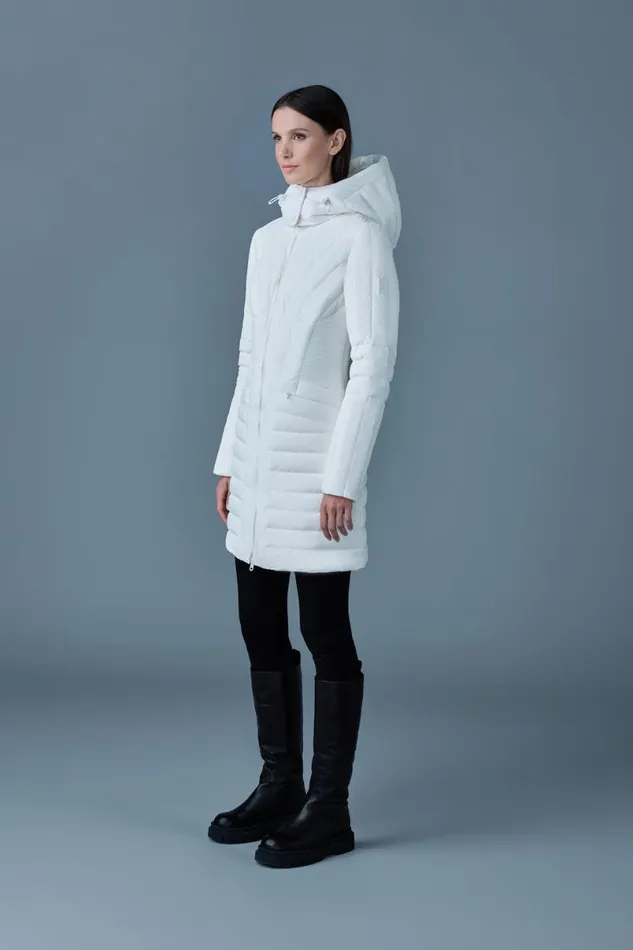 Downs and Jackets Women Mackage OKSANA Smocked Detail Long Down Coat Black Downs and Jackets Women Mackage OKSANA Smocked Detail Long Down Coat Black