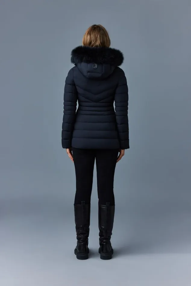 Downs and Jackets Women Mackage PATSY Agile 360 Down Jacket With Blue Fox Fur Cream