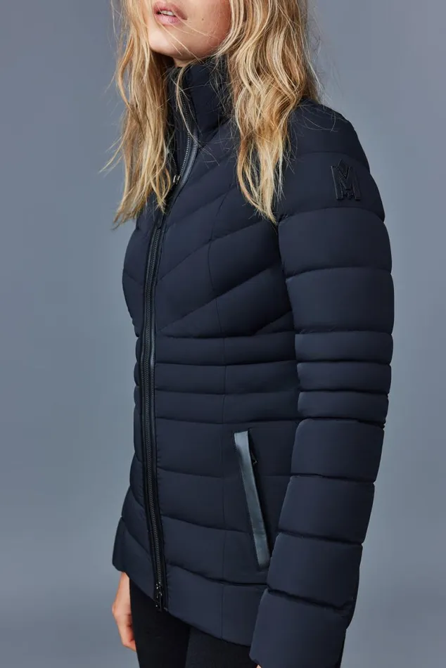 Downs and Jackets Women Mackage PATSY Agile 360 Down Jacket With Blue Fox Fur Cream
