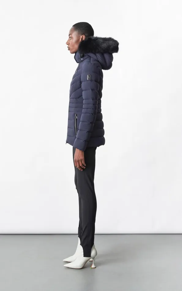 Downs and Jackets Women Mackage PATSY Agile 360 Down Jacket With Blue Fox Fur Cream