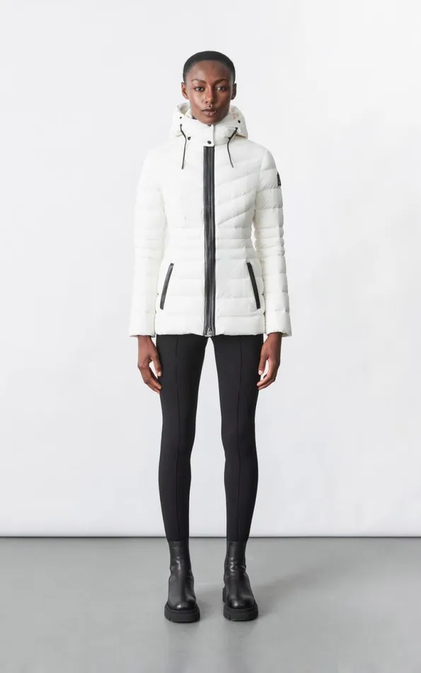 Downs and Jackets Women Mackage PATSY Agile 360 Down Jacket With Blue Fox Fur Cream