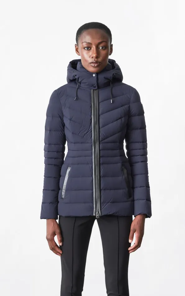 Downs and Jackets Women Mackage PATSY Agile 360 Down Jacket With Blue Fox Fur Cream