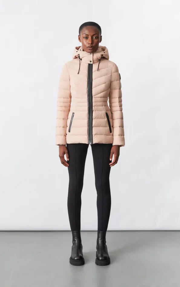 Downs and Jackets Women Mackage PATSY Agile 360 Down Jacket With Blue Fox Fur Cream