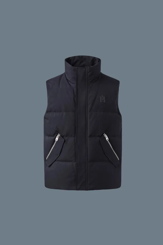 Downs and Parkas Men Mackage JOSEPH Nordic Tech Down Vest With Funnel Collar Black