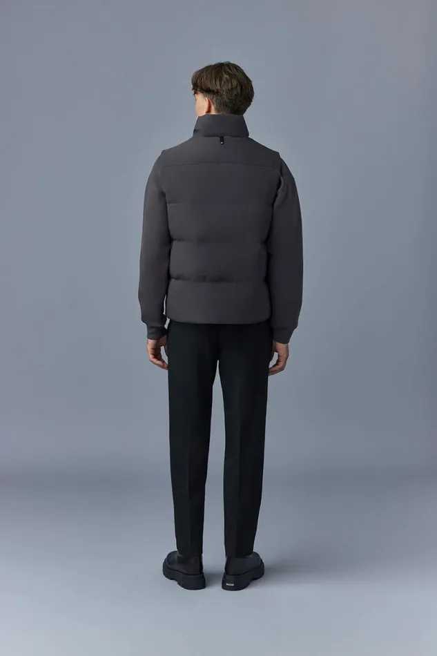 Downs and Parkas Men Mackage JOSEPH Nordic Tech Down Vest With Funnel Collar Black Downs and Parkas Men Mackage JOSEPH Nordic Tech Down Vest With Funnel Collar Black