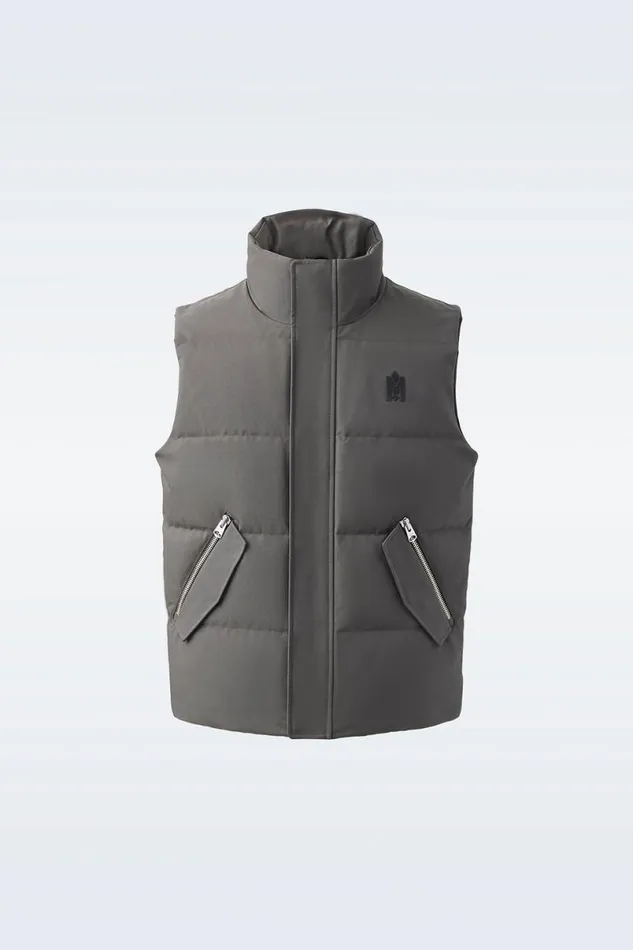 Downs and Parkas Men Mackage JOSEPH Nordic Tech Down Vest With Funnel Collar Black Downs and Parkas Men Mackage JOSEPH Nordic Tech Down Vest With Funnel Collar Black