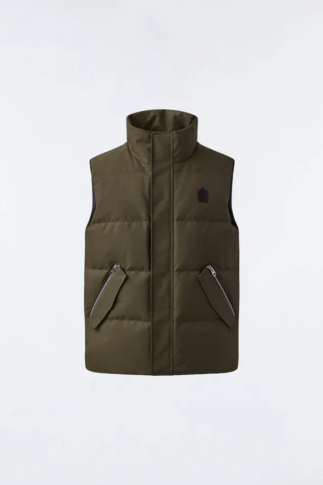 Downs and Parkas Men Mackage JOSEPH Nordic Tech Down Vest With Funnel Collar Black Downs and Parkas Men Mackage JOSEPH Nordic Tech Down Vest With Funnel Collar Black