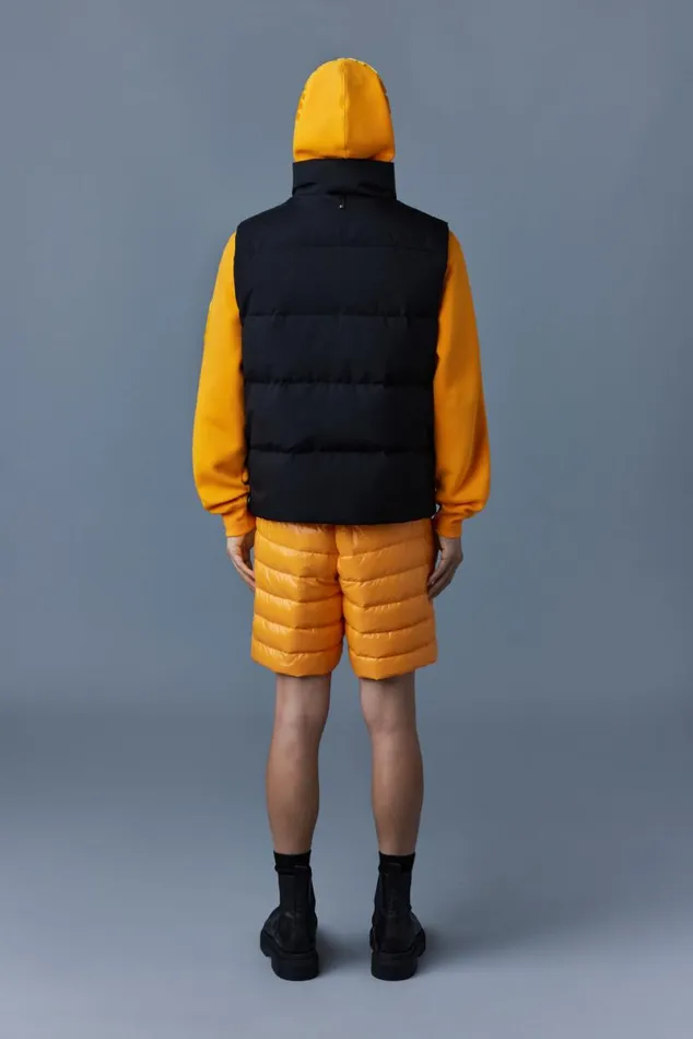 Downs and Parkas Men Mackage JOSEPH Nordic Tech Down Vest With Funnel Collar Black Downs and Parkas Men Mackage JOSEPH Nordic Tech Down Vest With Funnel Collar Black